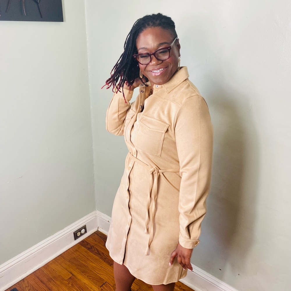 Faux Suede Dress - Picture 5 of 6